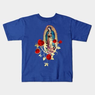 Our Lady of Guadalupe Virgen Maria Tilma Red Roses 120 Kids T-Shirt